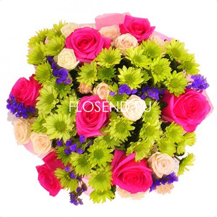 Букет из хризантем и роз небольшой, фото 2